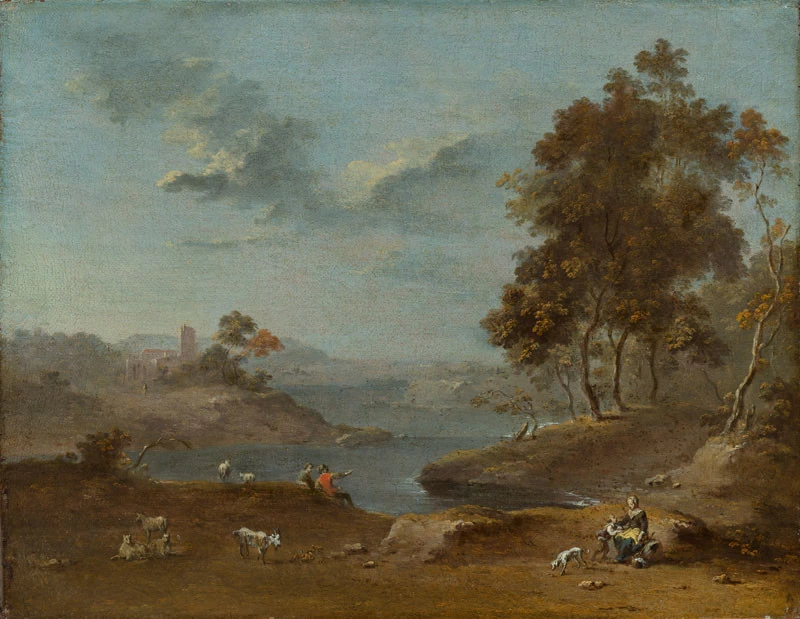 Paesaggio con pastori in riva al lago - Galleria Nazionale di Praga